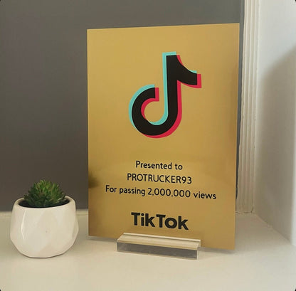 TikTok Award - Plaque To Reality