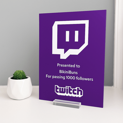 Twitch Streamer Award - Plaque To Reality