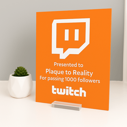Twitch Streamer Award - Plaque To Reality