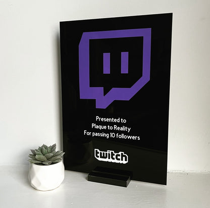 Twitch Streamer Award - Plaque To Reality