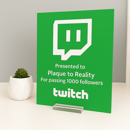 Twitch Streamer Award - Plaque To Reality