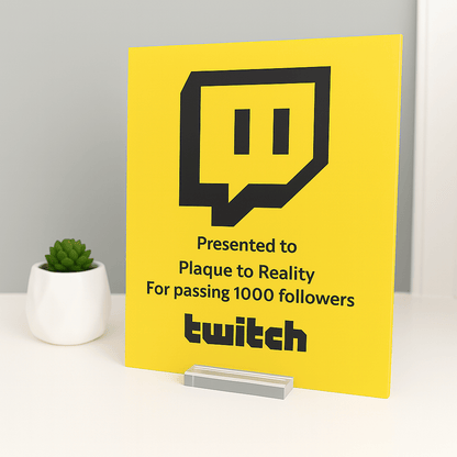 Twitch Streamer Award - Plaque To Reality