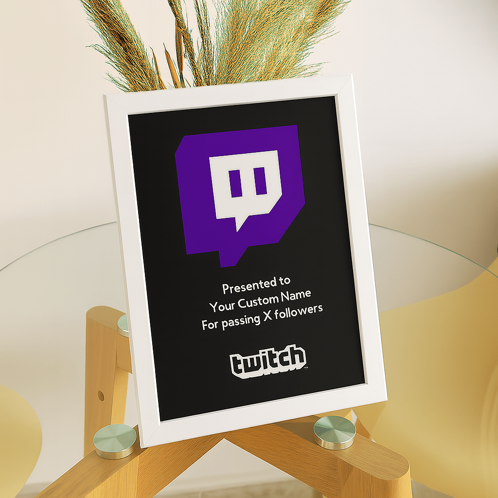 Twitch Streamer Award Frame - Plaque To Reality