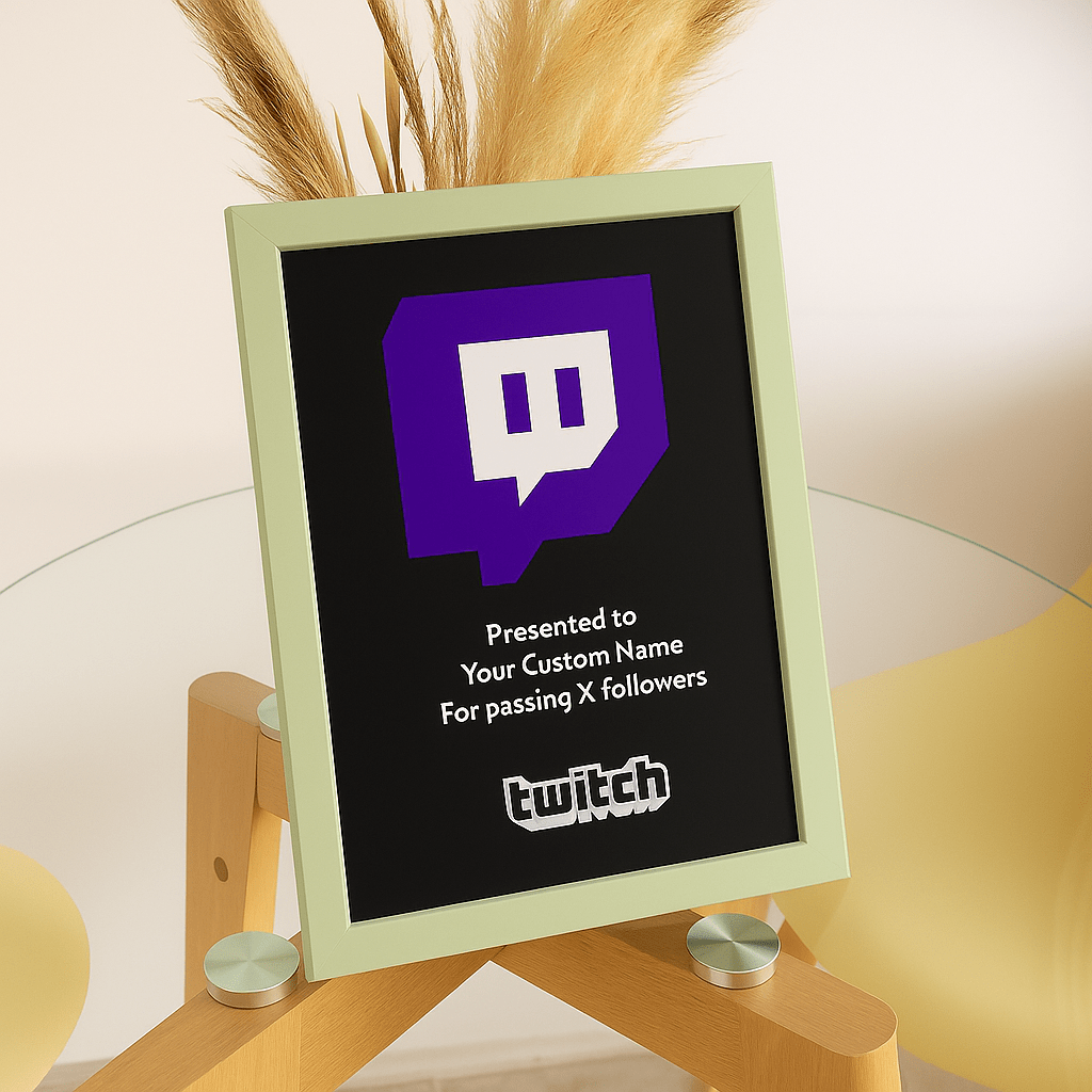 Twitch Streamer Award Frame - Plaque To Reality