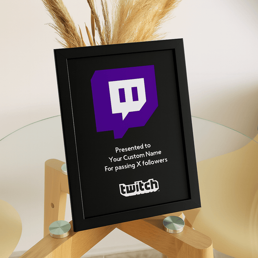 Twitch Streamer Award Frame - Plaque To Reality