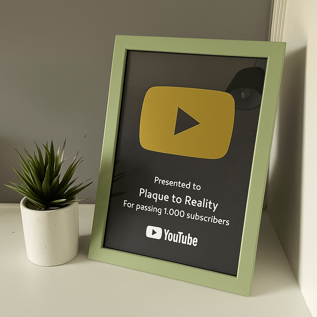 YouTube Play Button Frame - Plaque To Reality