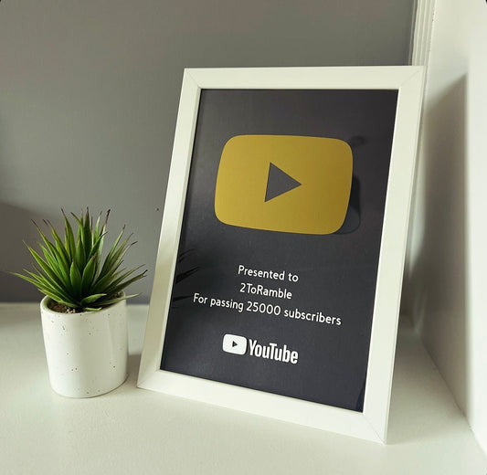 YouTube Play Button Frame - Plaque To Reality